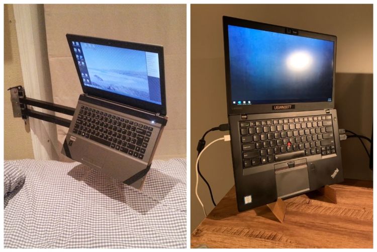 11 Ide unik set up laptop agar hemat ruangan, hasilnya nggak nyangka