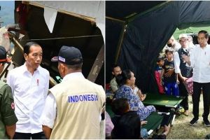 8 Momen Jokowi kunjungi korban gempa Cianjur, bagi-bagi ayam goreng