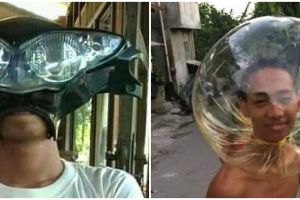 11 Tingkah iseng pakai benda di kepala, kok bisa kepikiran ya?