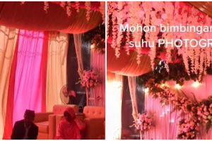 Dekorasi nikahan serba merah, fotografer curhat sulit bikin foto bagus