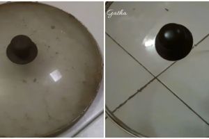 Cara membersihkan tutup panci kaca, cuma pakai dua bahan