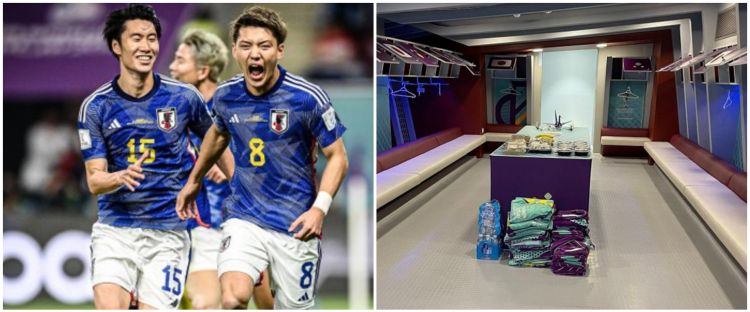 Potret locker room Timnas Jepang usai pertandingan, ada origami angsa
