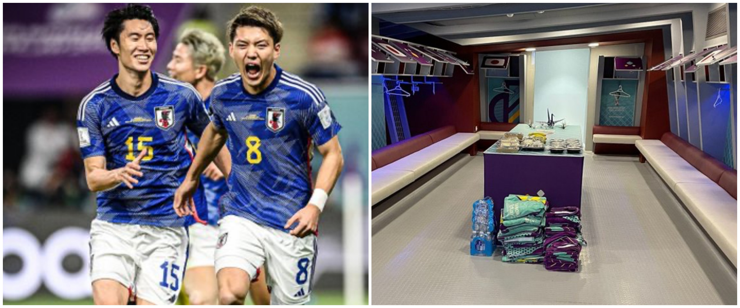 Potret locker room Timnas Jepang usai pertandingan, ada origami angsa