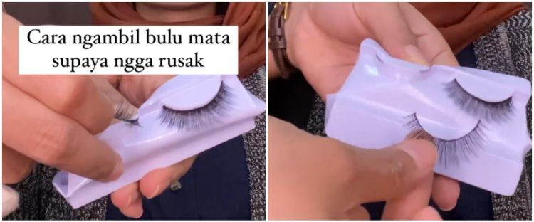 Trik mengambil bulu mata palsu dari kemasan agar tak rusak