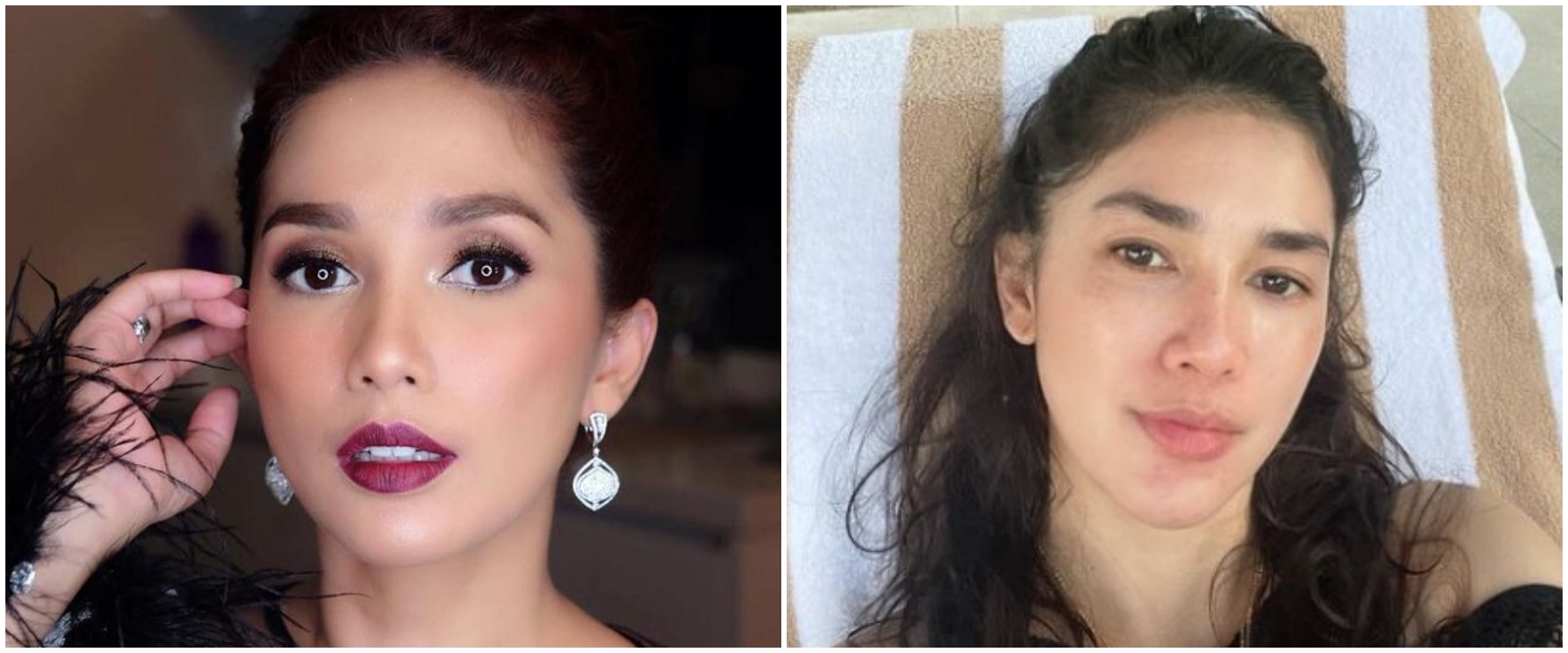 11 Pesona Ussy Sulistiawaty pakai vs tanpa makeup, alisnya tebal alami