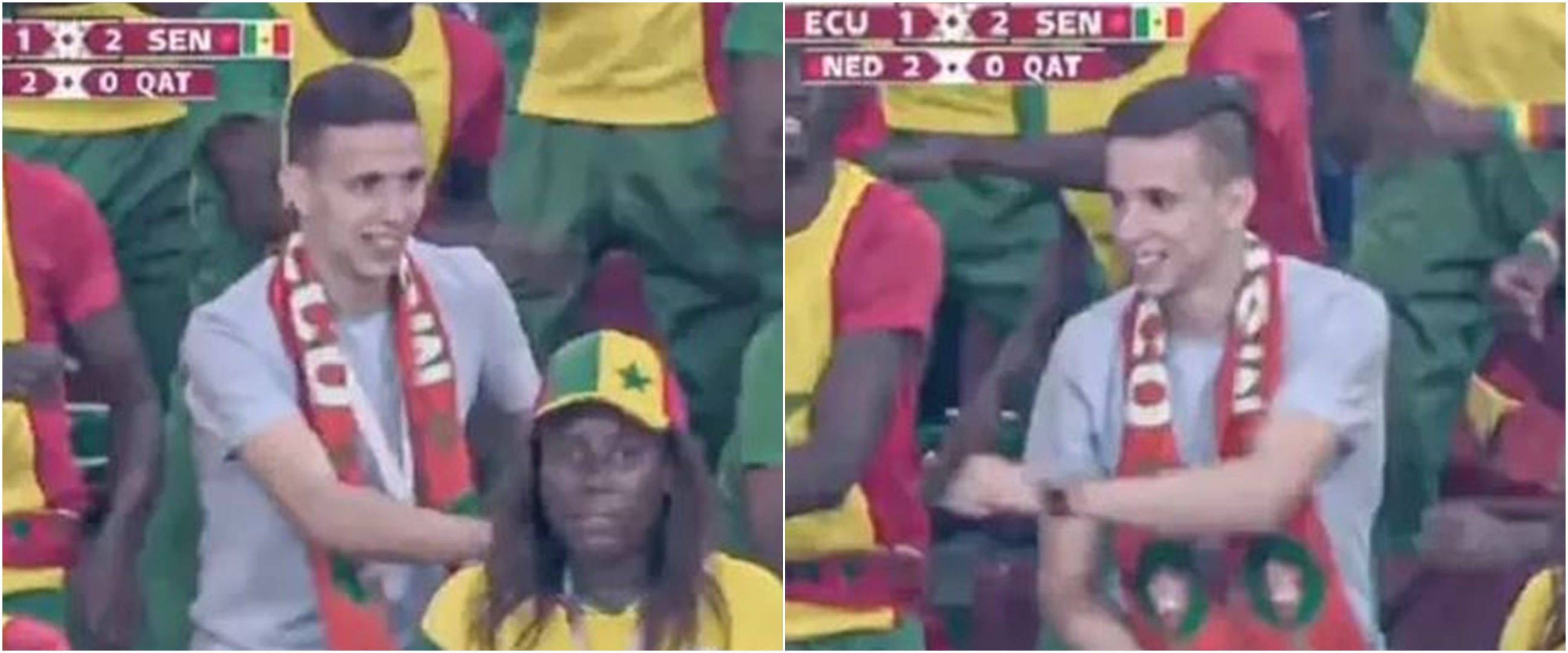 Lolos ke 16 besar, fans Maroko ini ikut menari bareng fans Senegal