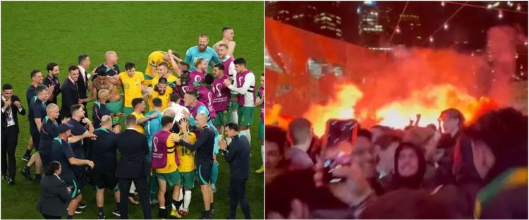 Momen fans Australia nobar jam 3 pagi, perayaan meriah lolos 16 besar