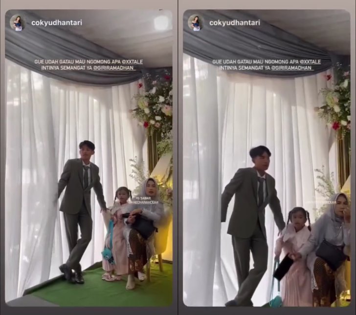 Momen manten pria pasrah saat mempelainya dipajang dengan cowok lain, ekspresinya bikin ngakak