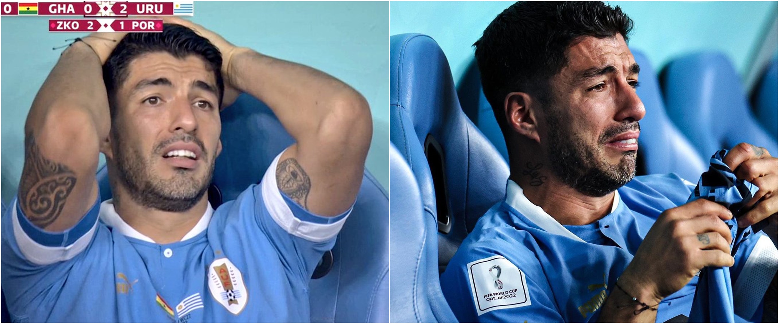 Tak kuasa menahan tangis, momen sedih Luis Suarez gugur lebih cepat di Piala Dunia terakhirnya