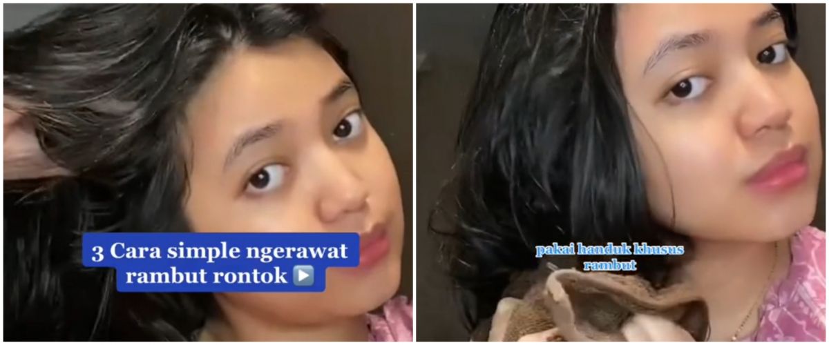 Cara simpel merawat rambut rontok ala TikToker ini bikin rambut l