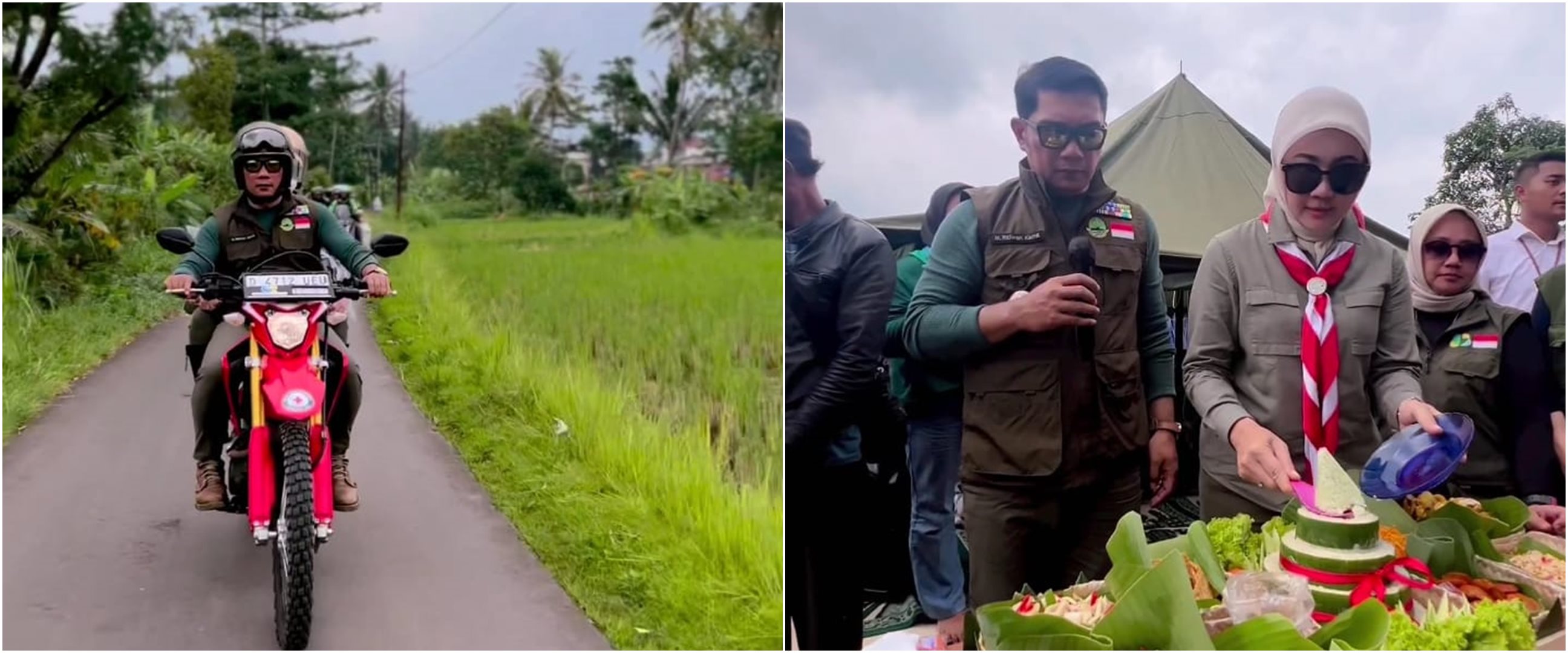 Kunjungi korban gempa Cianjur, 11 momen Ridwan Kamil rayakan ultah pernikahan ke-26 di pengungsian