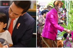 9 Potret 4 cucu Jokowi di siraman Kaesang, Jan Ethes lengket dengan Mbah Owi