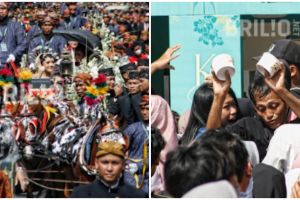 Dibalik kemeriahan kirab Kaesang-Erina menuju Pura Mangkunegaran ada warga pingsan, ini potretnya