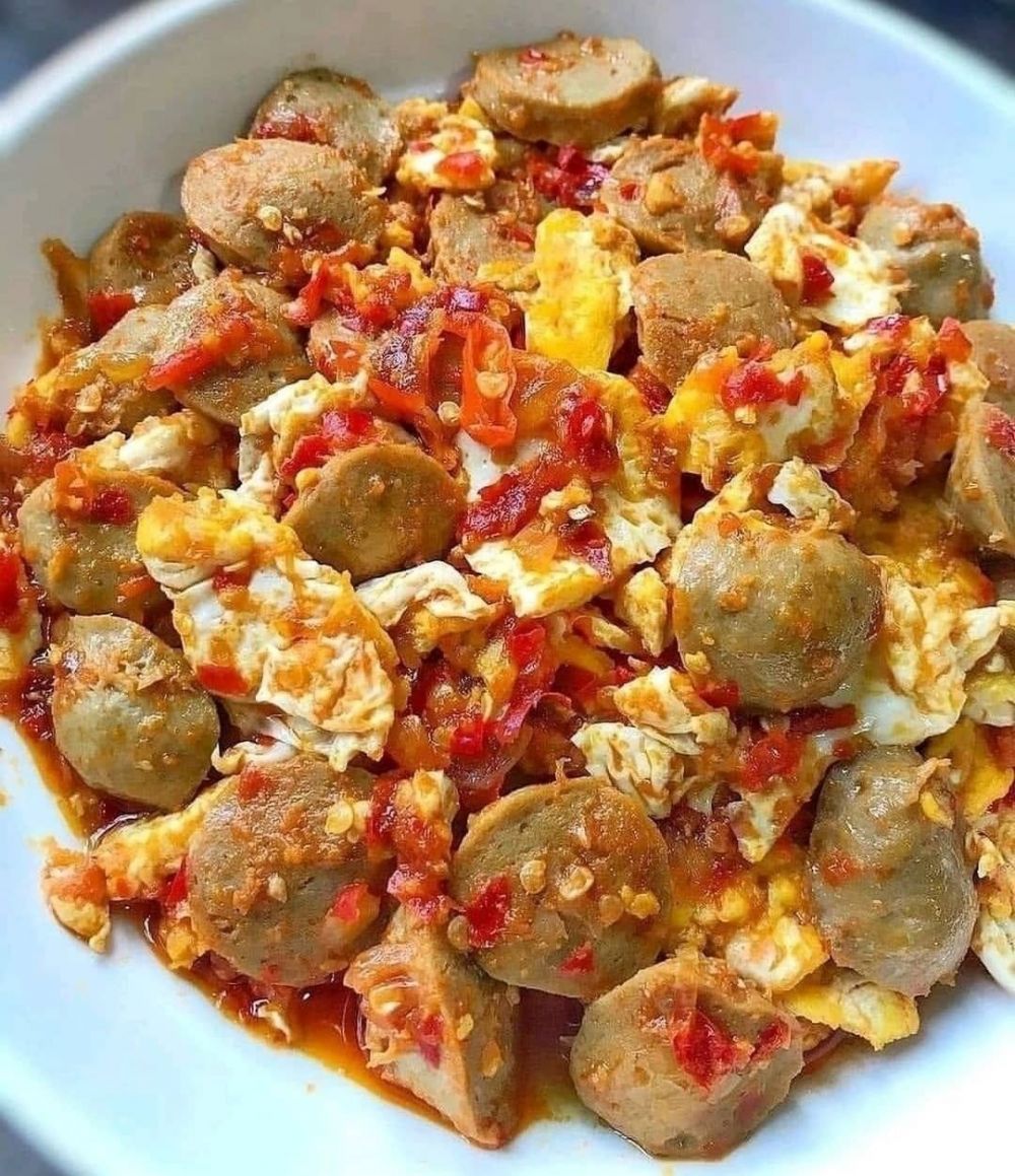 Resep bakso telur orek sambal jeletot, simpel dan pedasnya bikin ketagihan