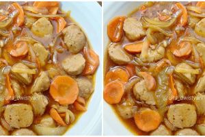 Resep bakso saus Inggris, menu sederhana, enak, dan praktis