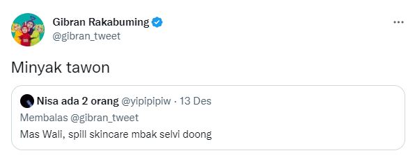 Gibran Rakabuming sebut skincare sang istri pakai minyak tawon, begini respons Selvi Ananda