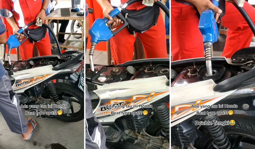 Antre isi bensin, penampakan motor matic ini dijamin bikin pengendara lain gagal fokus