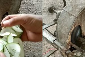 Tanpa perlu dibongkar, begini cara mengasah mata pisau mesin pemotong keripik