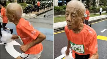 Berhasil lari marathon 10 km dalam waktu 88 menit, usia pria ini bikin melongo