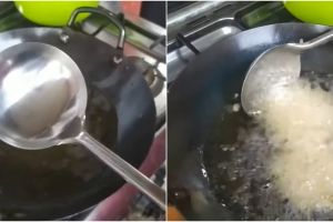 Antilengket, begini trik menggunakan centong sayur untuk cetakan bakwan