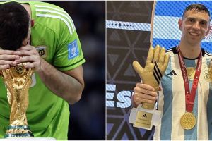 Emiliano Martinez raih gelar kiper terbaik di Piala Dunia 2022, momen selebrasinya malah panen hujatan