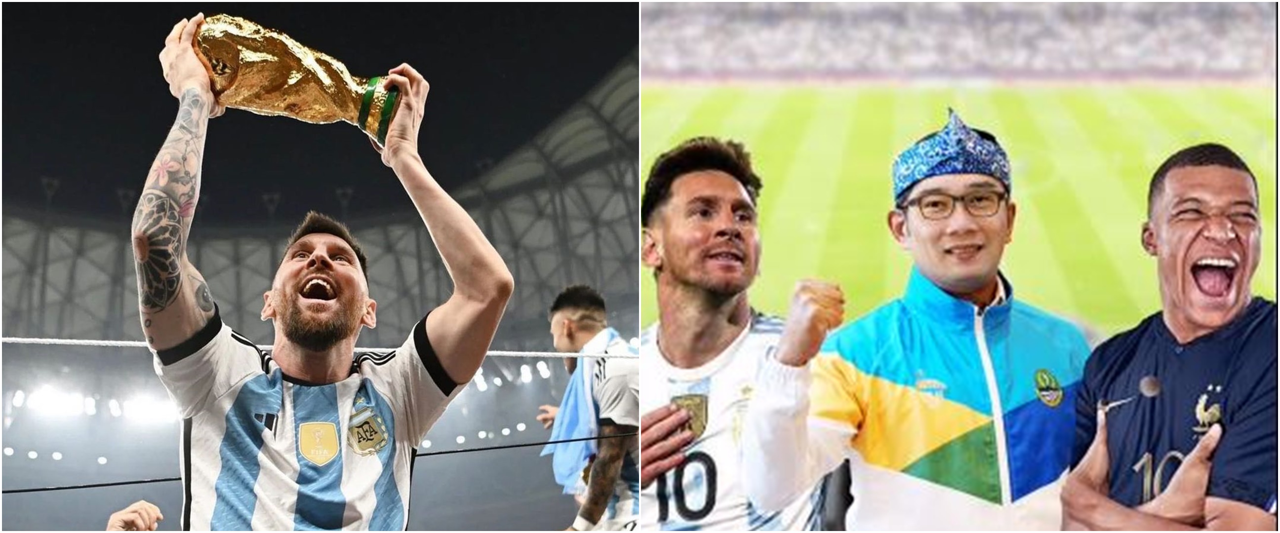 Lionel Messi unggah potret menang Piala Dunia 2022, Ridwal Kamil beri respons kocak di kolom komentar
