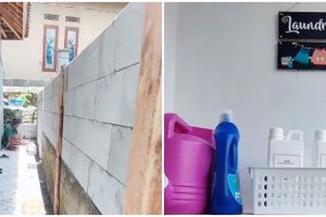 11 Transformasi lahan satu meter dimakeover jadi ruang cuci, ruang sempit jadi estetik