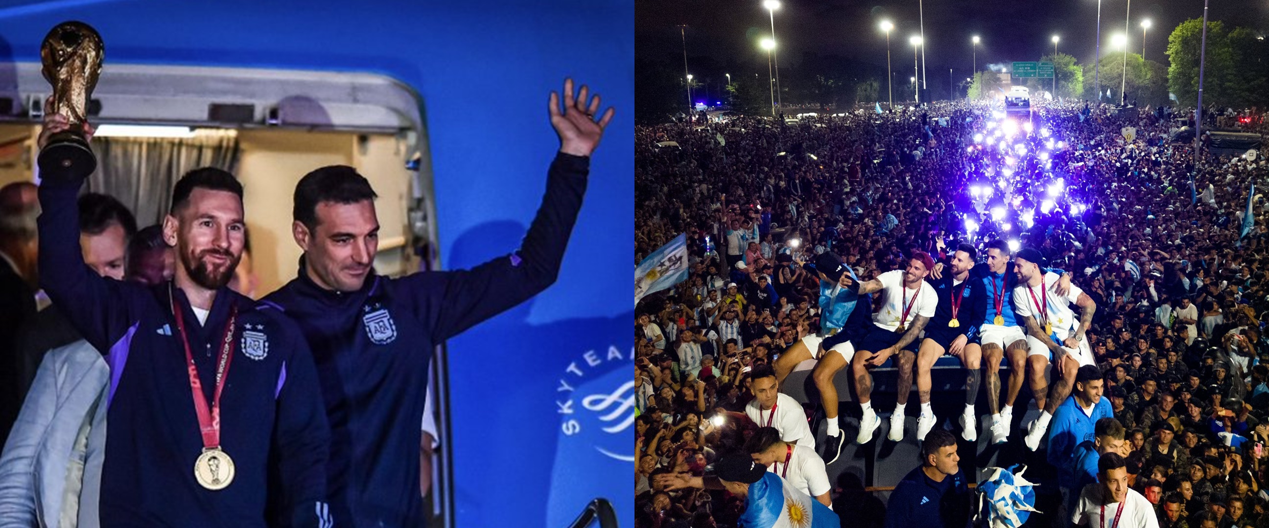 Tiba di Buenos Aires dini hari, Timnas Argentina pawai juara dengan bus jam 4 pagi