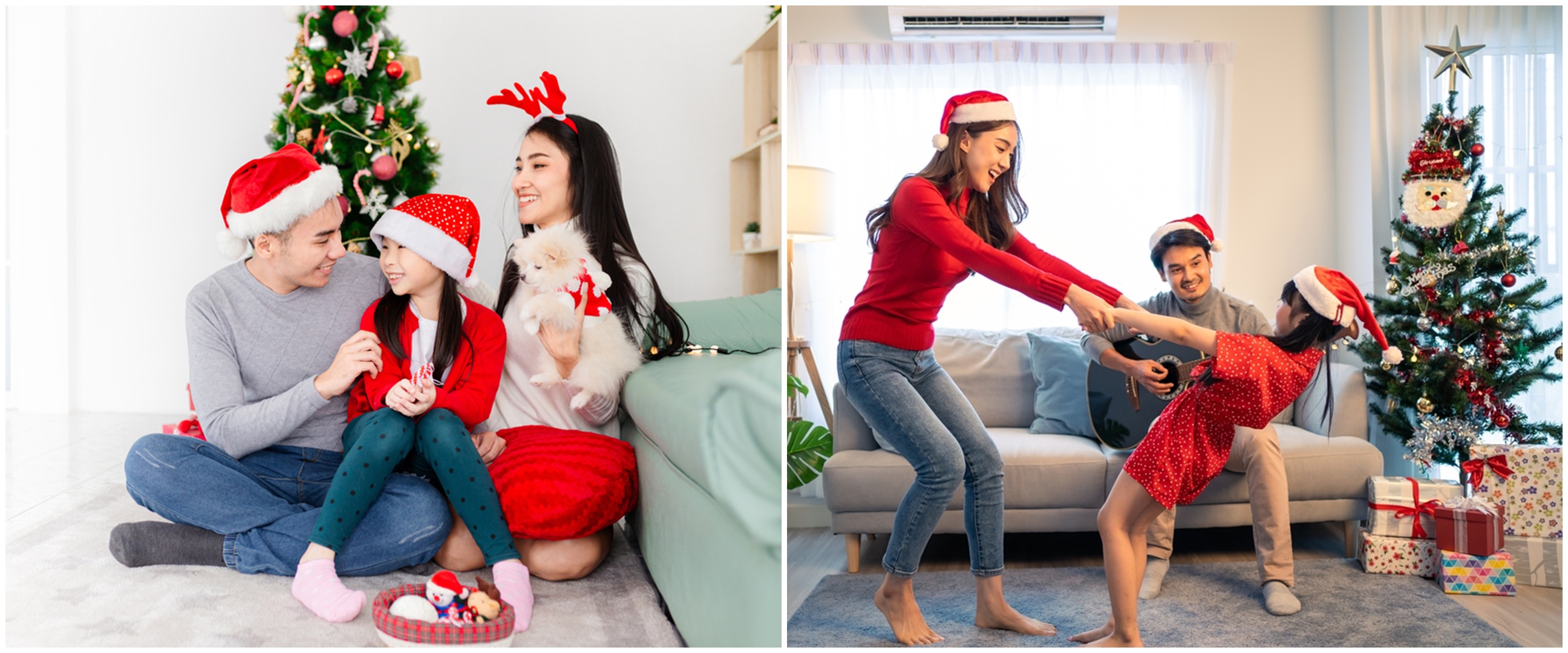 Si kecil bisa tersenyum tanpa paksaan, ini 5 ide pose foto rayakan Natal bersama keluarga di rumah
