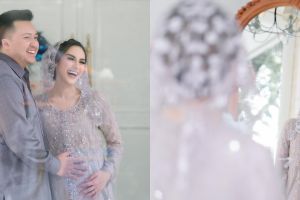 9 Momen pengajian 4 bulanan kehamilan Syahra Larez mantan Rizky Billar, penuh khidmat