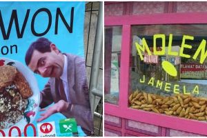 11 Pelesetan nama orang di spanduk warung makan ini bikin tepuk jidat