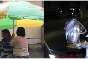 11 Cara nyeleneh orang naik motor tanpa kehujanan, akal-akalannya kocak banget