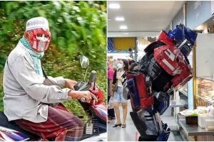 11 Potret kocak orang cosplay pakai kostum robot, Iron Man dan Bumblebee mampir kondangan