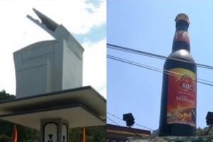 11 Tugu unik ini cuma ada di Indonesia, dari yang bentuk mesin fotocopy sampai botol kecap