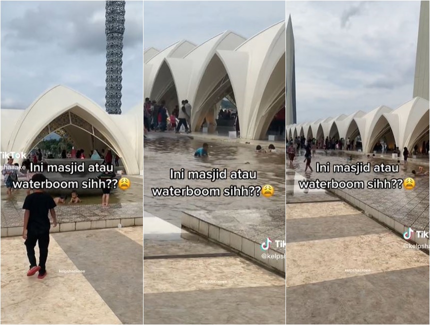 Baru diresmikan, begini penampakan Masjid Raya Al Jabbar ramai pengunjung bak waterboom