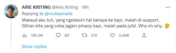 Unggah komentar pedas warganet soal wajah bayinya belum dipublikasikan, respons Arie Kriting menohok