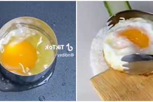 Cara plating nasi dan telur ala wanita ini kece, cuma pakai bahan sederhana