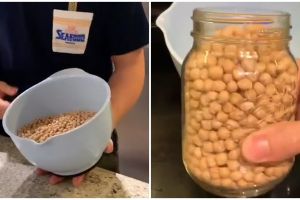 Tanpa alat khusus, ini trik menuang biji-bijian ke jar agar tidak tumpah dan berceceran