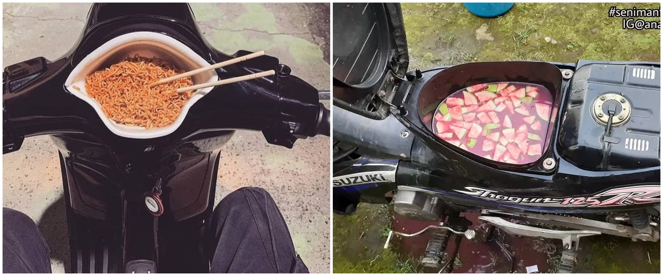 11 Potret alih fungsi motor jadi wadah makan ini praktis tapi tak patut dicoba