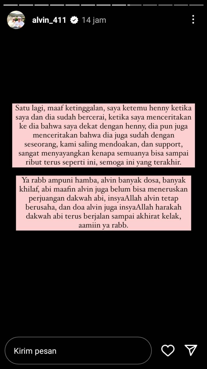 Bongkar aib masa lalu Larissa Chou, Alvin Faiz akui khilaf: selama menikah saya hanya sekali khilaf