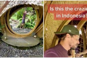 Gubuk bambu tampak estetik dari luar di Bali ini ternyata toilet, 7 potret di dalamnya artistik abis