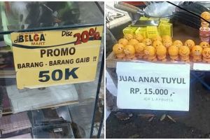 10 Potret lucu orang berdagang ini tulisannya nyeleneh, malah bikin gagal fokus