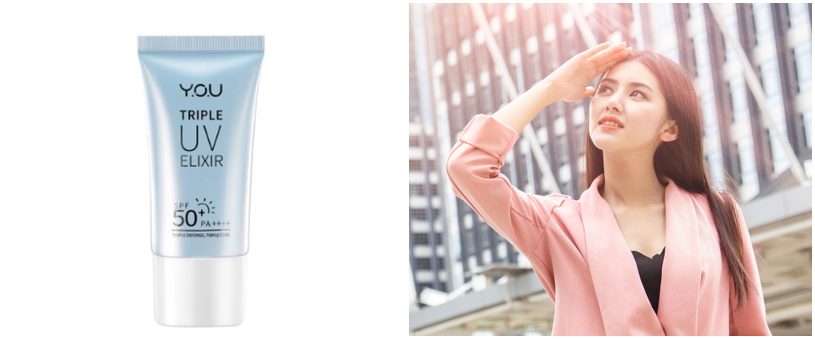YOU Triple UV Elixir Sunscreen, pilihan sempurna proteksi kulit kering dari sinar matahari & bluelight