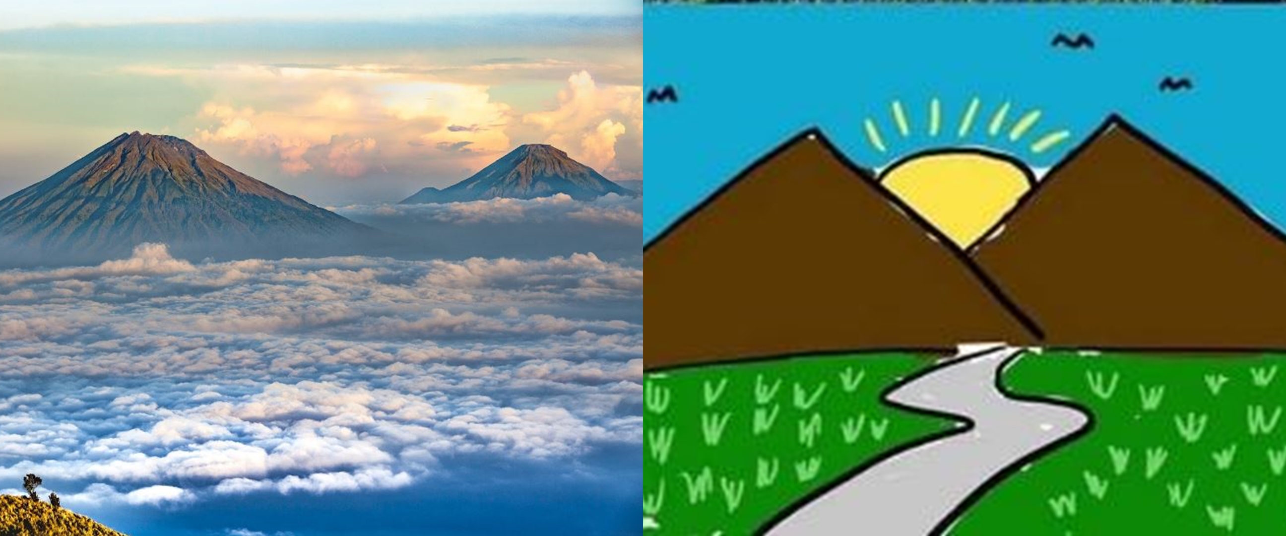 Cerita misteri Sumbing dan Sindoro, gunung kembar yang sering jadi gambar pemandangan anak SD