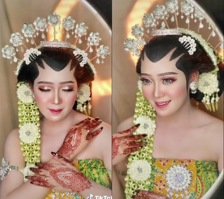 Pengantin adat Jawa Dodotan dirias MUA pakai makeup ala Korean look ini hasilnya manglingi bak Barbie