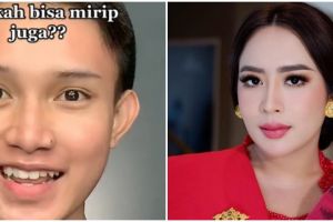 Potret sebelum dan sesudah pria recreate makeup crazy rich Maharani Kemala, hasilnya mirip pol
