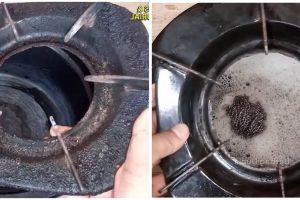 Cara membersihkan kerak tungku kompor gas ini cuma pakai 2 bahan dapur, kinclong seperti baru