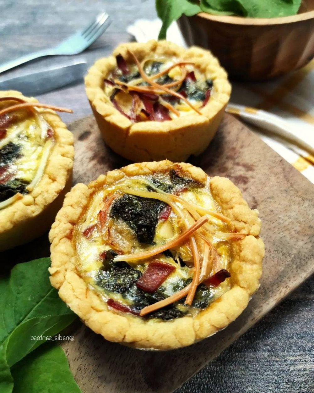 Resep quiche bayam dan smoked beef, lezat dan super creamy
