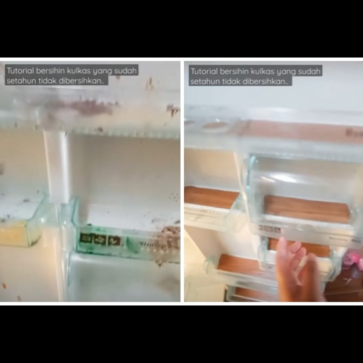 Tanpa sabun atau cairan pembersih, ini trik simpel menghilangkan noda di rak kulkas