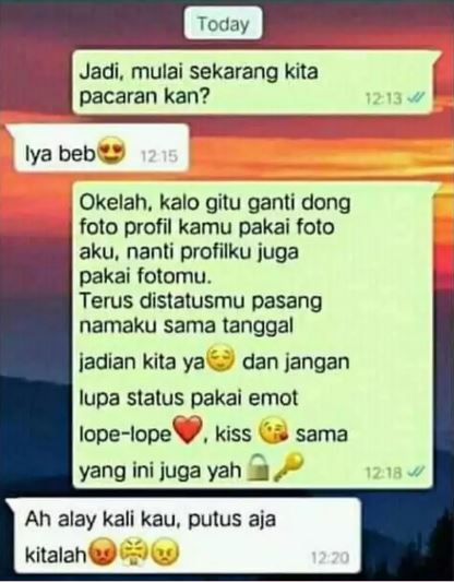 Alasannya nyeleneh abis, 13 chat lucu minta putus ini malah bikin bingung harus gimana